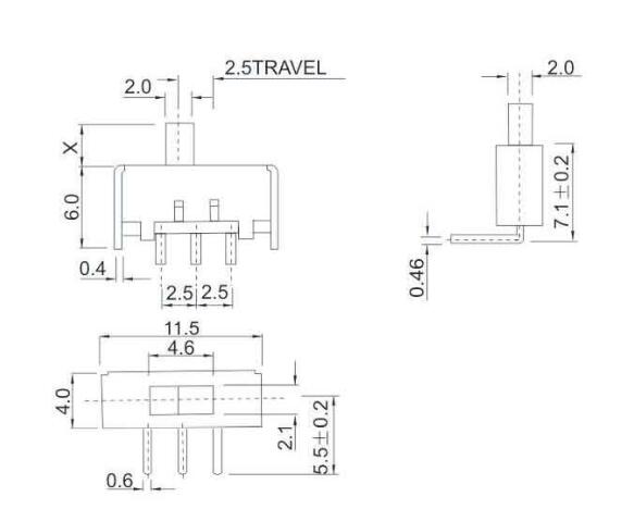SS-12G21(1p1t)撥動開關(guān)規(guī)格圖