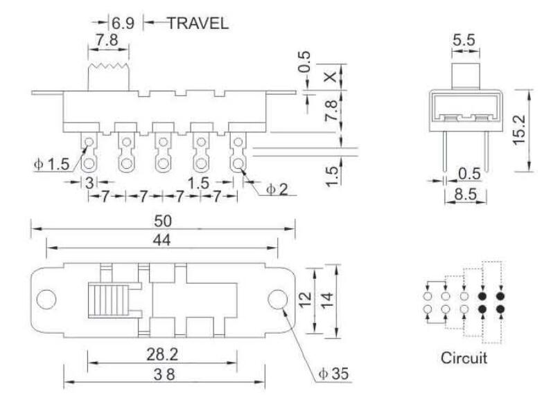 2P4T撥動(dòng)開關(guān)規(guī)格圖