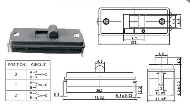 三檔推動開關圖紙
