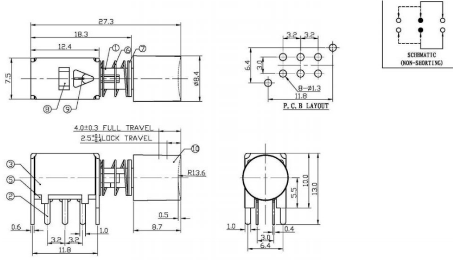 PS22F86A直鍵開關 PS22F86A直鍵開關