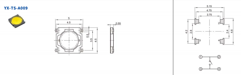 5*5輕觸開(kāi)關(guān)電路圖
