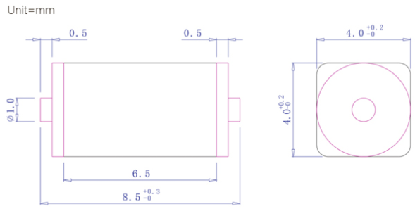 貼片式SMT微型振動(dòng)傳感器尺寸圖 貼片式SMT微型振動(dòng)傳感器尺寸圖